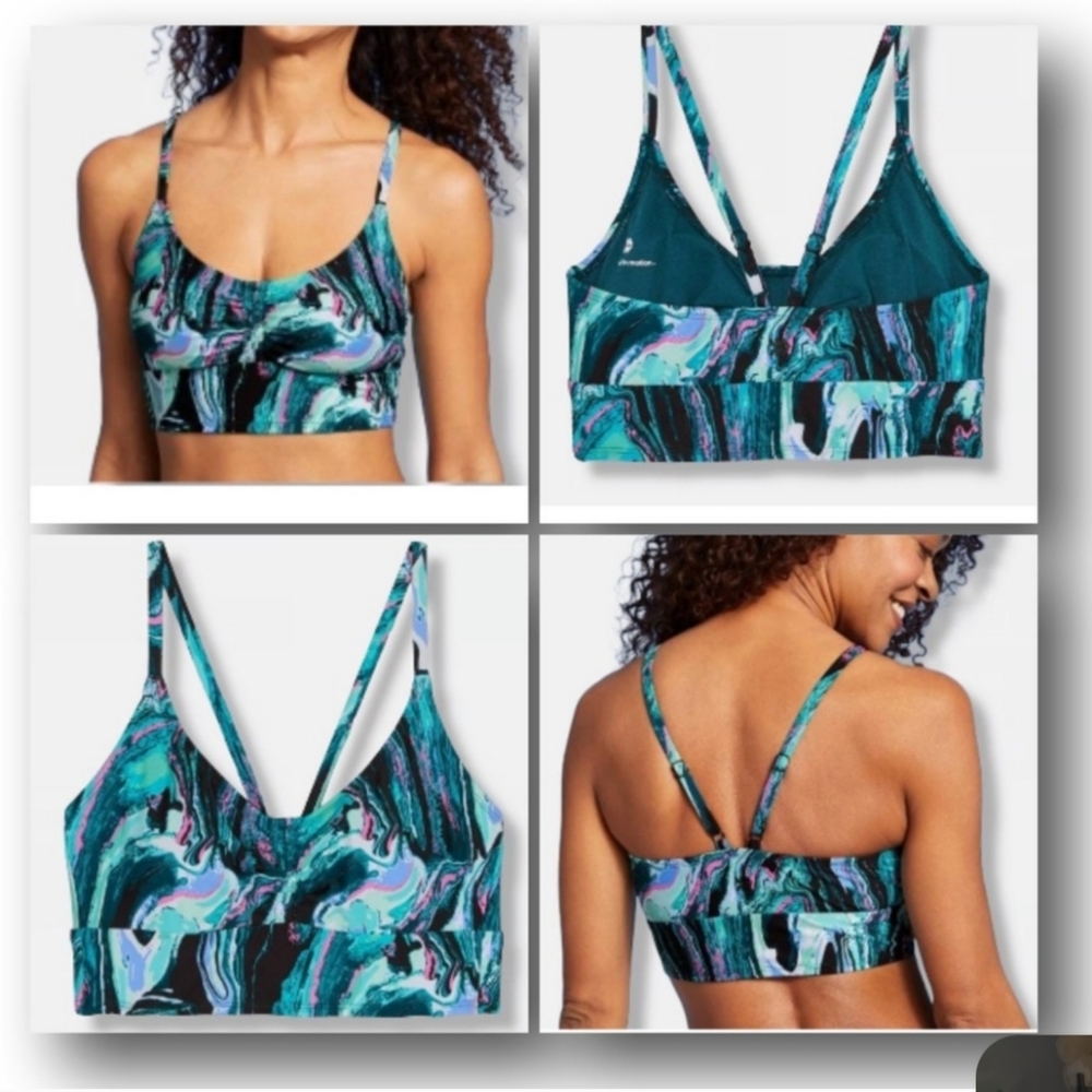 All in Motion Women's Longline Marble Bikini Swim Top